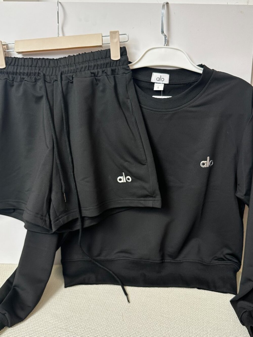 ALO Black Sweat Shorts — Size M